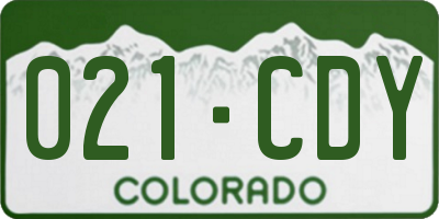 CO license plate 021CDY