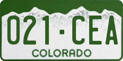 CO license plate 021CEA