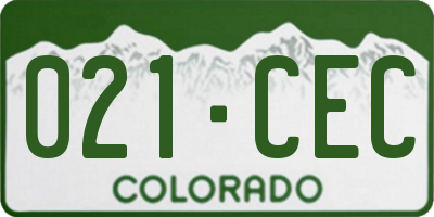 CO license plate 021CEC