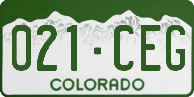CO license plate 021CEG