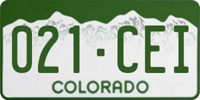 CO license plate 021CEI