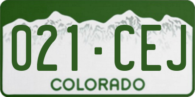 CO license plate 021CEJ