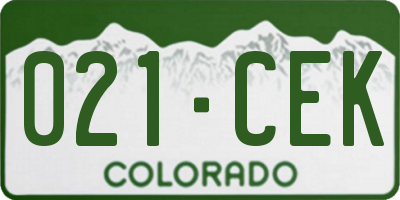 CO license plate 021CEK