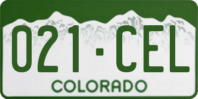 CO license plate 021CEL