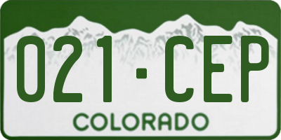 CO license plate 021CEP