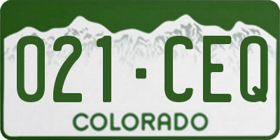 CO license plate 021CEQ