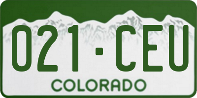CO license plate 021CEU