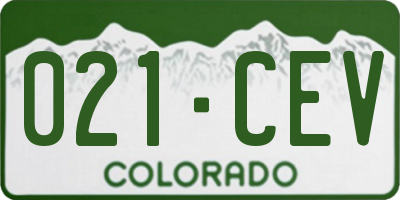 CO license plate 021CEV