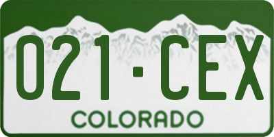 CO license plate 021CEX