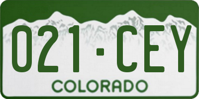 CO license plate 021CEY