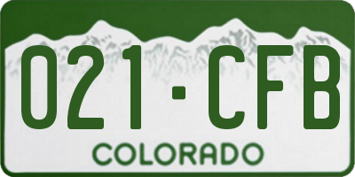 CO license plate 021CFB