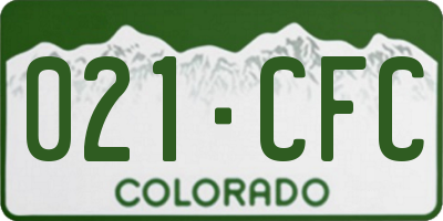 CO license plate 021CFC