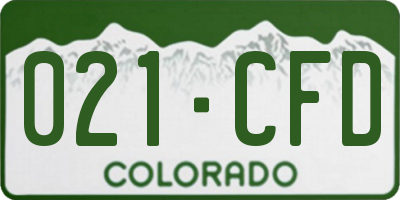 CO license plate 021CFD