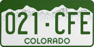 CO license plate 021CFE
