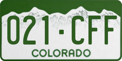 CO license plate 021CFF