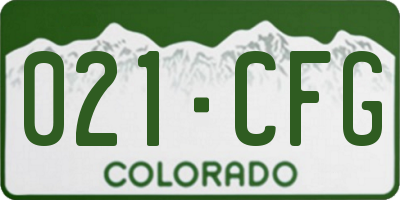 CO license plate 021CFG