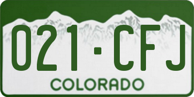 CO license plate 021CFJ