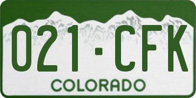 CO license plate 021CFK
