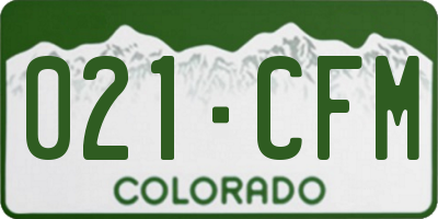 CO license plate 021CFM