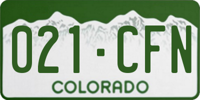 CO license plate 021CFN