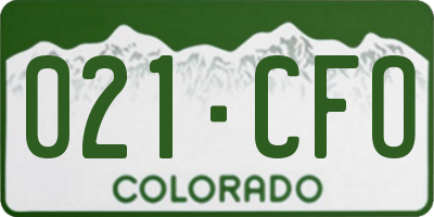 CO license plate 021CFO