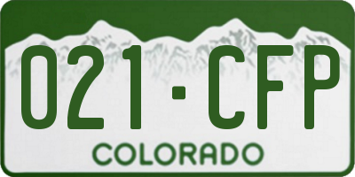 CO license plate 021CFP