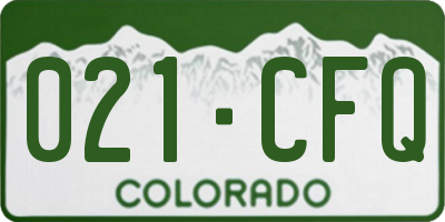 CO license plate 021CFQ