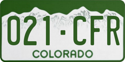 CO license plate 021CFR