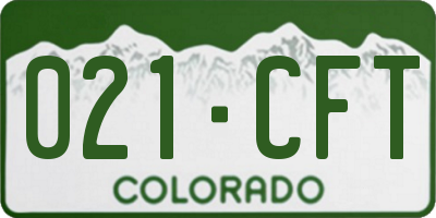 CO license plate 021CFT