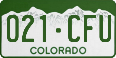 CO license plate 021CFU