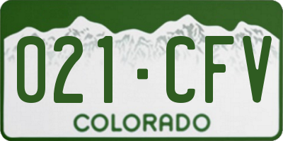 CO license plate 021CFV