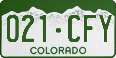 CO license plate 021CFY