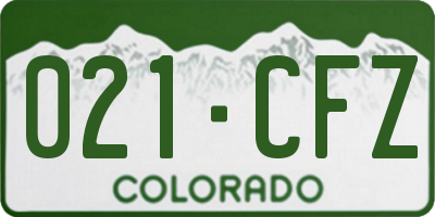 CO license plate 021CFZ