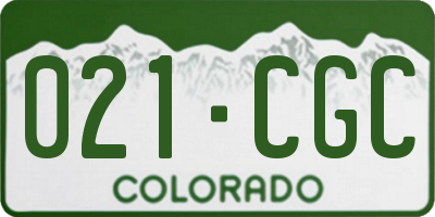 CO license plate 021CGC