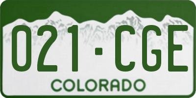 CO license plate 021CGE