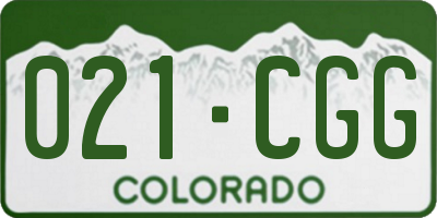 CO license plate 021CGG