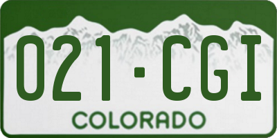 CO license plate 021CGI