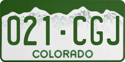 CO license plate 021CGJ