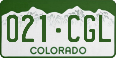 CO license plate 021CGL