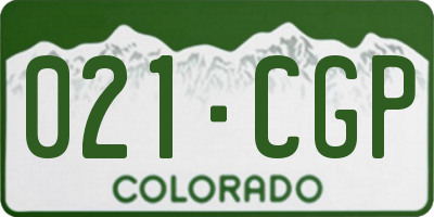 CO license plate 021CGP
