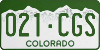 CO license plate 021CGS