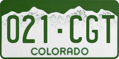 CO license plate 021CGT