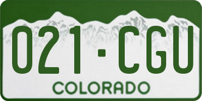 CO license plate 021CGU