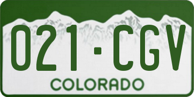CO license plate 021CGV