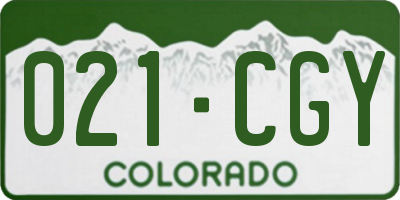 CO license plate 021CGY