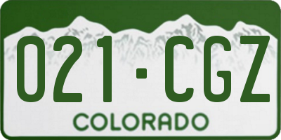 CO license plate 021CGZ