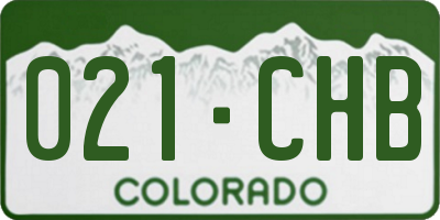 CO license plate 021CHB