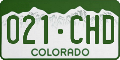 CO license plate 021CHD