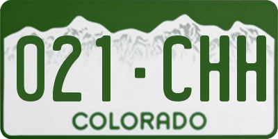 CO license plate 021CHH