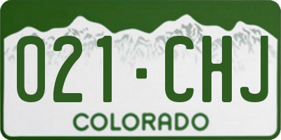 CO license plate 021CHJ